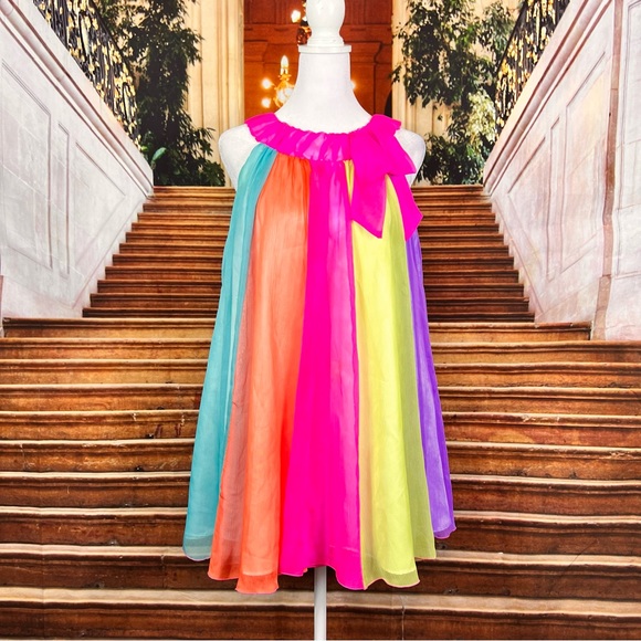 Dresses & Skirts - Amazing 60s Style Rainbow Babydoll Dress, will fit girl or small lady as mini 💘